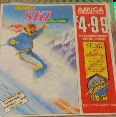 Advanced Ski Simulator (Codemaster 1988) Commodore Amiga (Disc Box Manual) works