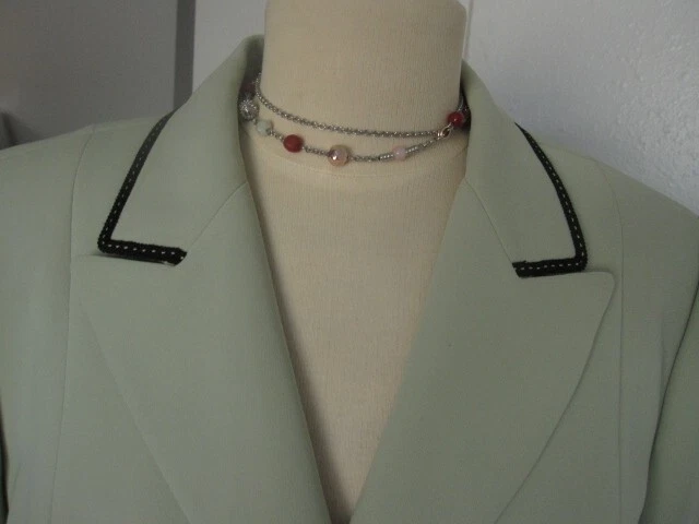 CHAQUETA TAHARI ARTHUR S.LEVINE TALLA 16 VERDE PÁLIDO TOTALMENTE FORRADA CINCO BOTONES Foto 2 de 4