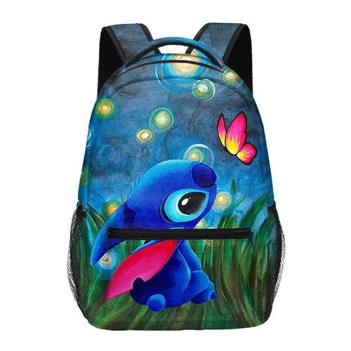 Cartoon Stitch School Backpack Laptop Bags Kids Handbag Travel Bag Teenagers Bag - Picture 17 of 56