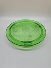 Vintage Green Jeanette Sunflower Cake Plate