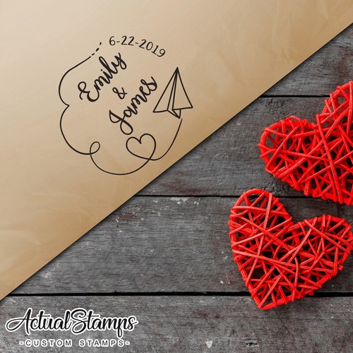 WEDDING STAMP, Custom Stamp, Paper plane Stamp, Rubber Stamp Customize Airplane - Bild 5 von 10