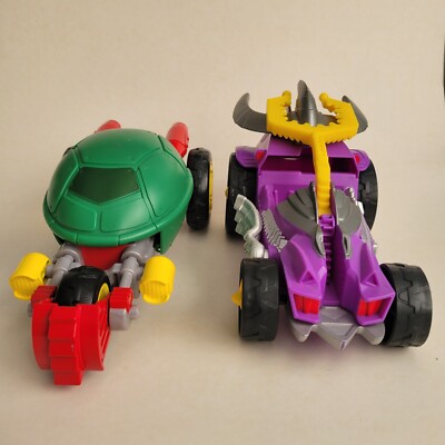 Lot of 2 TMNT Half Shell Heroes Stealth Bike & Shred Tread 2014 Playmates