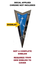 Pontiac Solstice Front 2006 - 2009 Emblem Logo OVERLAY Vinyl Decal Color Sticker