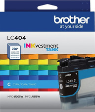 New Genuine Brother LC404 Cyan Ink Cartridge MFC-J1205W, MFC-J1205W XL