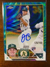 2023 Topps Chrome Jonah Bride #RA-JBR RC Rookie Aqua Wave Auto /199 Athletics