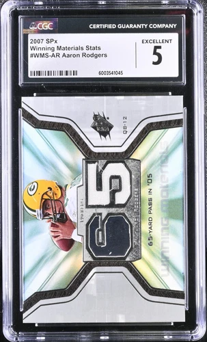 Aaron Rodgers 2007 SPx - Winning Materials Stats #WMS-AR - CGC 5
