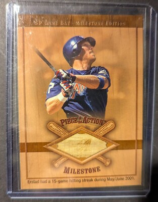 2001 SP Game Bat Milestone Piece of Action Milestone BAT#M-DE Darin Erstad