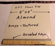 1 pc. *Almond* Ceramic / Porcelain Floor Tile Bumpy-Textured-Beveled by KPT Co. 