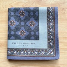 HANDKERCHIEF VINTAGE MEN'S POCKET SQUARE ART CROSS PATTERNED COTTON 18" A-0310