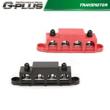 5/16" 12V 250A 4 Post Busbar Bus Bar Power Distribution Block With Cover 2Pc