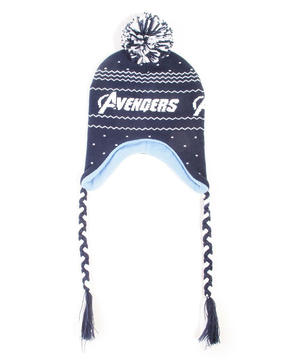 OFFICIAL MARVEL COMICS AVENGERS A SYMBOL NAVY BLUE POM LAPLANDER BEANIE