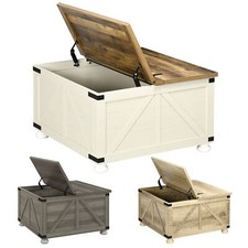 Coffee Table with Flip Top Hidden Storage, Square Center Table