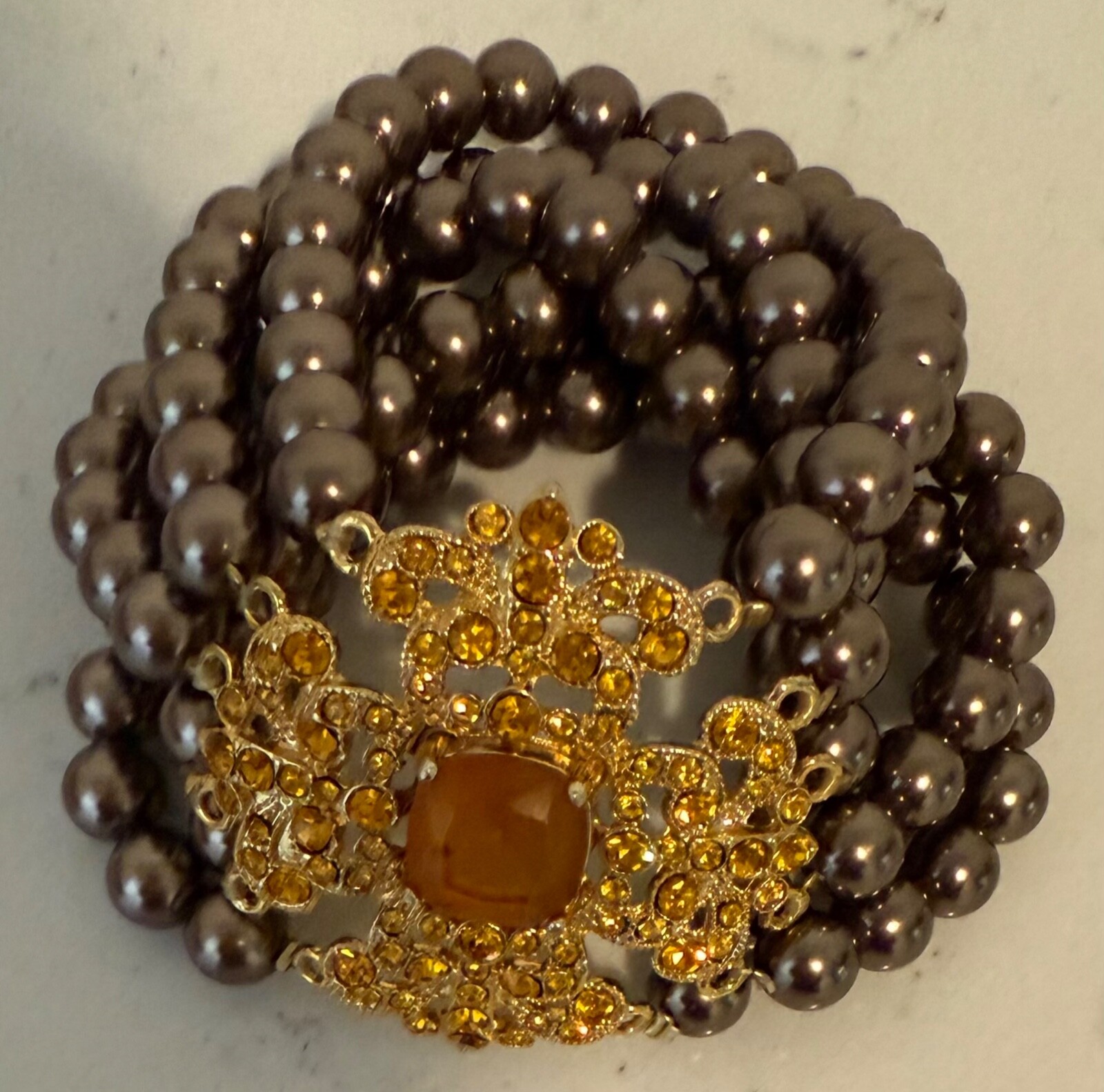 Iman Beaded Statement Stretch Bracelet - image 1