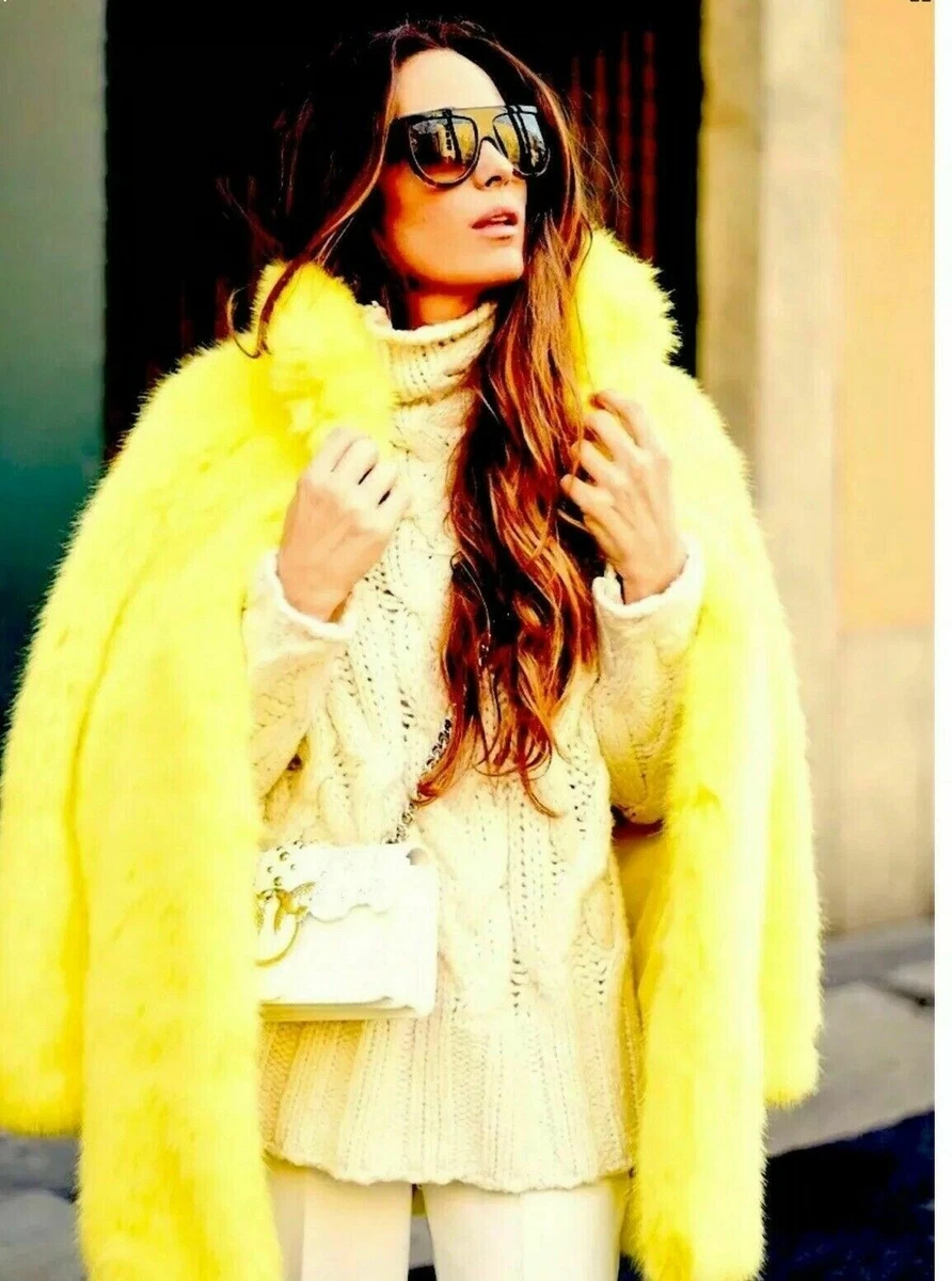 Fur coat yellow sale