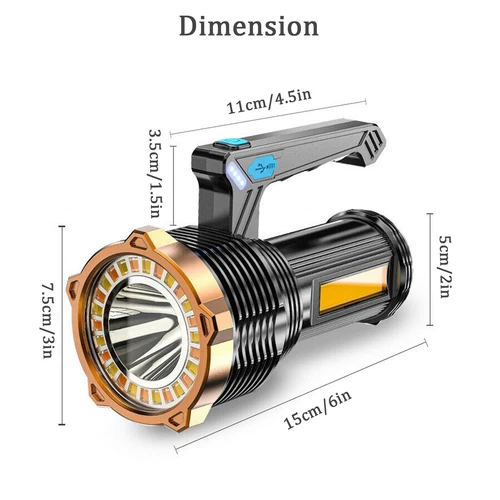 Super Bright 22000000LM LED Flashlight High Powered Torch USB Rechargeable Lamp - Picture 6 of 24