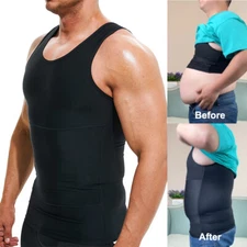 Men's Compression Shirt Abdomen Slimming Waist Trimmer Vest Shapewear Tank Top