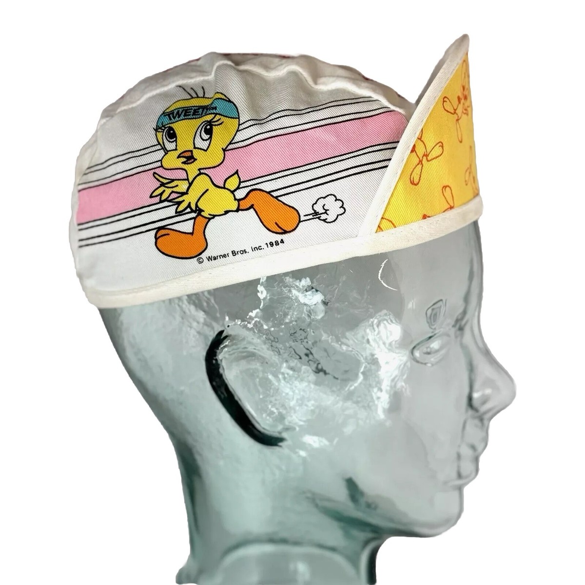 Claraトゥイーティー 1984 Vintage Rare Tweety Casquette Cycling Cap Just4Kids Warner