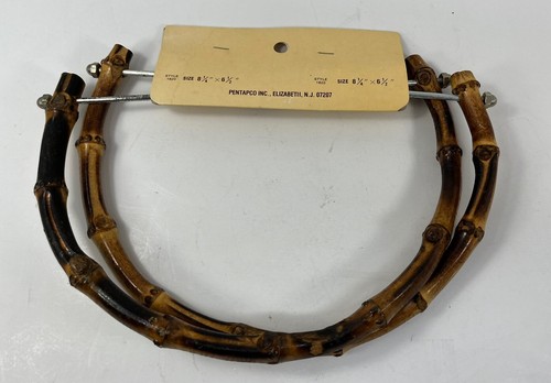 Vintage Penn 1 Pair Bamboo Purse Handles New - Imagen 4 de 6