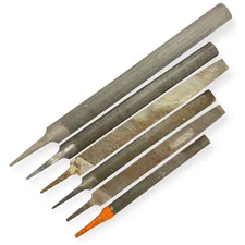 Nicholson 9, 12,14, 17 in Long Black Diamond Half Round and Flat File Set, 6 Pcs