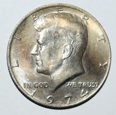 1974 Kennedy Half Dollar Coin NO MINT Mark P Rare Error Obverse