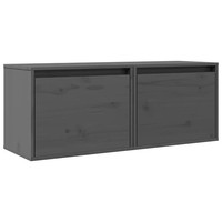 WandschräNke 2 Stk. Grau 45X30X35 Cm Massivholz Kiefer