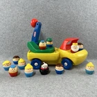Vintage Fisher Price Weebles Lot of 12 Figures + 1985 Little Tikes Tow Truck Car