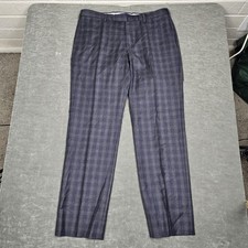 Incotex Pants Mens 36 Blue Plaid Wool Slim Dress Trousers Italy Slowear Formal
