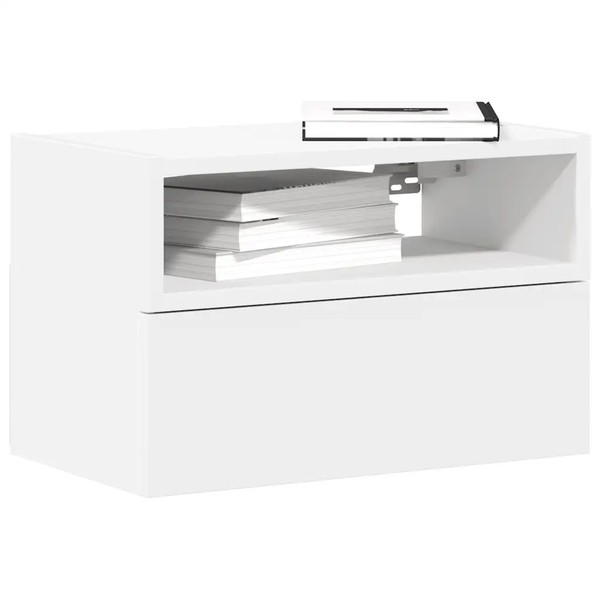 Nachttisch Wand 2Er Set Weiß 45X26X28,5 Cm-image
