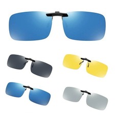 2Pairs Clip On Polarised Sunglasses Ultra Light Over Specs Driving Fishing UV400