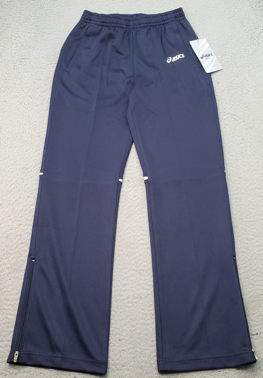 ASICS Cali Pants Youth Medium Multi Elastic Waist Tapered Leg Ankle Zip YB2731