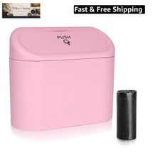 Car Trash Can with Lid, Vehicle Trash Bin Car Dustbin Garbage Organizer Holde...
