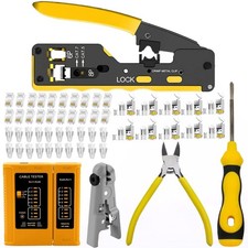 Gaobige HT-7018 RJ45 Pass Through Crimp Tool Kit for Cat7 Cat6 Cat5
