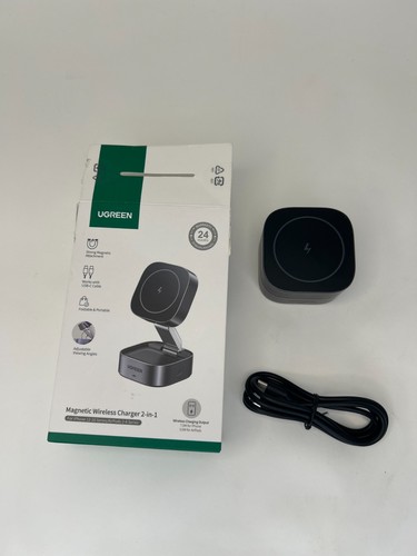 UGREEN MagFlow 2-in-1 Wireless Charger for iPhone 17 16 AirPods stand station