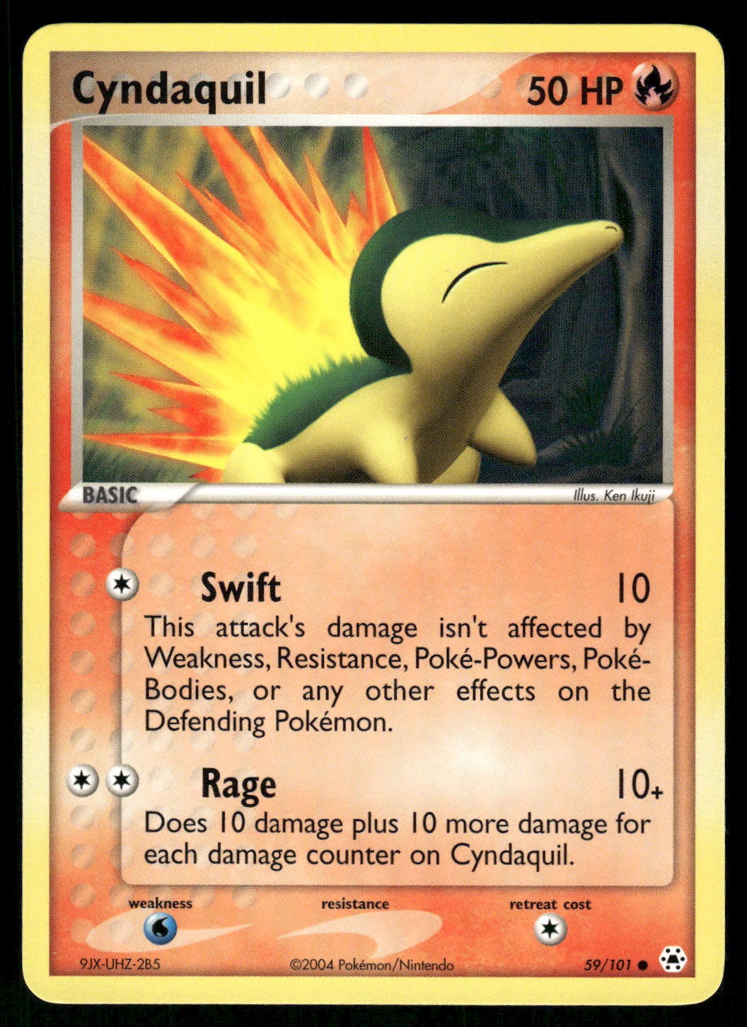 2004 Near Mint Pokemon Cyndaquil 059/101 Hidden Legends English