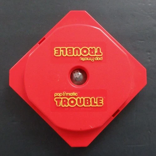 Vintage Milton Bradley 1986 Travel Pop-o-Matic Trouble Board Game Classic Red