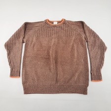Columbia Sportswear Mens L Knit Sweater Crewneck Long Sleeve Pullover Brown