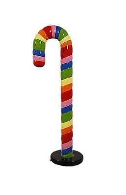 Small Rainbow Cushion Candy Cane Over Sized Resin Statue Theme Display Prop