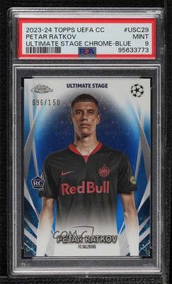 2023 UEFA Club Competitions Blue Refractor Petar Ratkov PSA 9 MINT Rookie RC g6p
