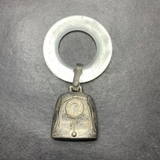 X1 Antique Webster Co Sterling Silver Baby Rattle Mother Of Pearl Teething Ring