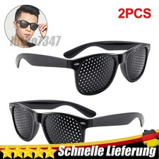 2x Rasterbrille Gitterbrille Augentraining Sehkorrektur Pinhole Loch Brille Neu