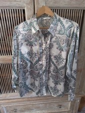 M&S Women's Paisley Print Statin Blouse Size 20 22 Long Sleeve