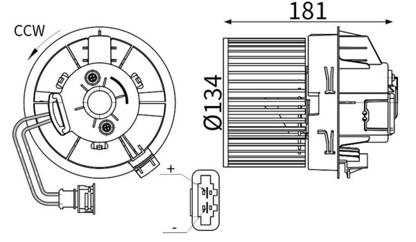InnenraumgebläSe Mahle AB 428 000S 134Mm 222W 12V FüR Renault Clio 4 Tce Bhnp-image