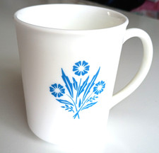 1970  s Corningware Blue Cornflower White Coffee Mugs Pristine Multiple Available