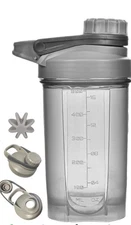Platinum Gray 16oz Twist Cap Shaker Bottle – Perfect for Smoothies & Protein