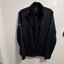 Nike Dri-FIT Women s Black Full Zip Knit Track Jacket Logo Size M