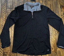 Outpost Makers Men’s Pullover / Quarter Zip Sweater Soft Fleece - Black - Medium