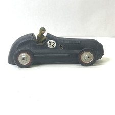 Vintage Cast Iron Streamline Race Car w/ Driver 52 Black Repro Hubley Style
