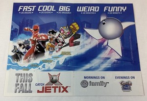 2004 two page ABC Family ad~JETIX, DRAGON BOOSTER, DIGIMON, POWER RANGERS, more