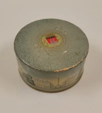 ANTIQUE COTY AIR SPUN FACE POWDER NEW YORK PARIS ROUND BOX BEAUTY RARE