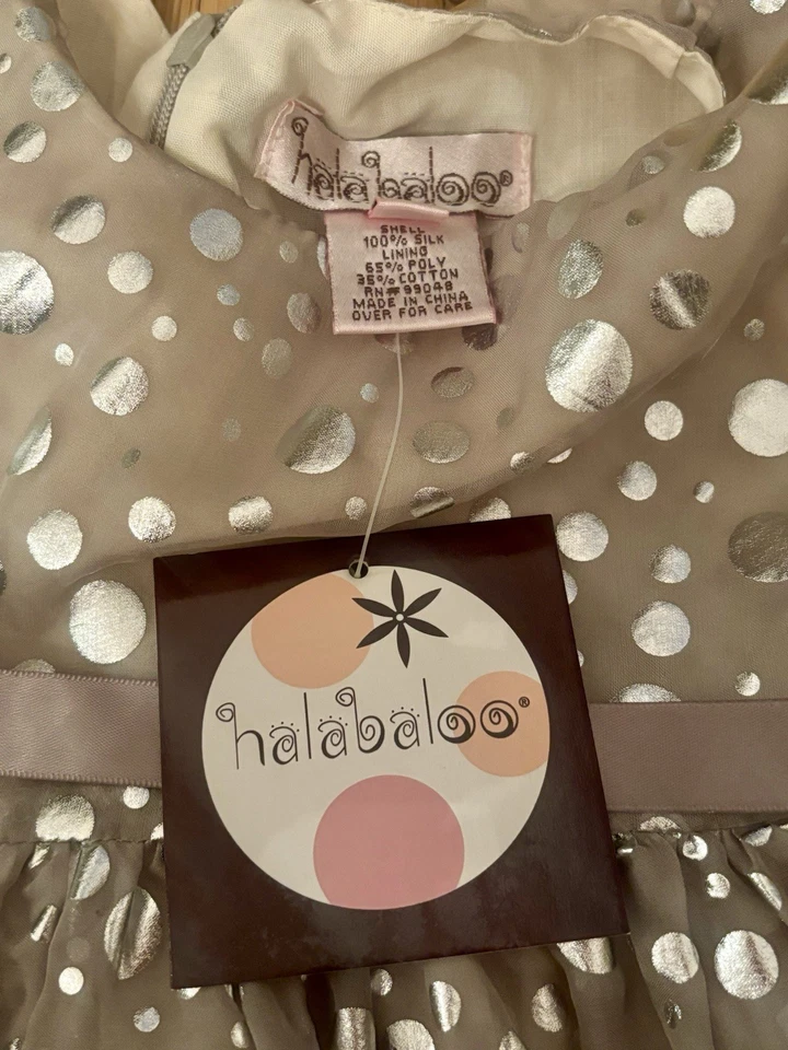 NWT Halabaloo Silk Dress 2t Holiday Picture Wedding Boutique Chasing Fireflies - Image 4 of 4